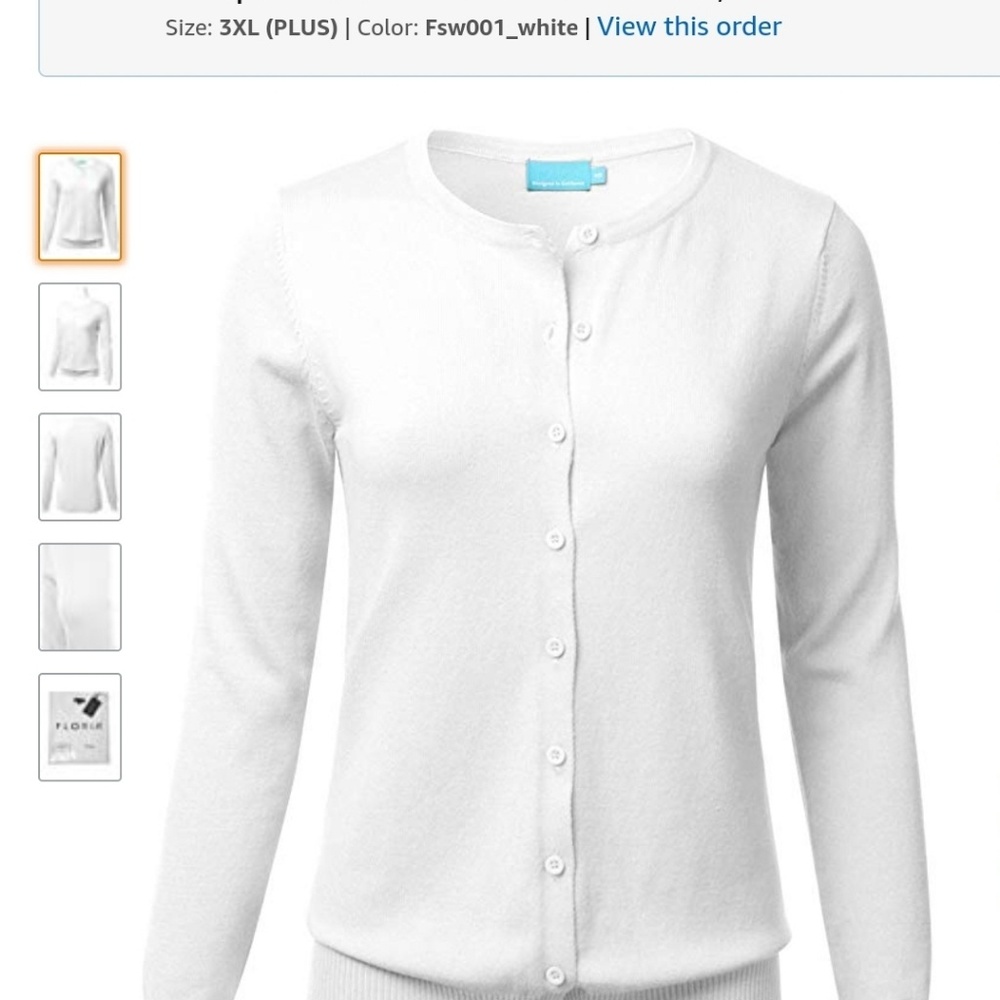 Button down Crew Neck Long Sleeve Soft Cardigan